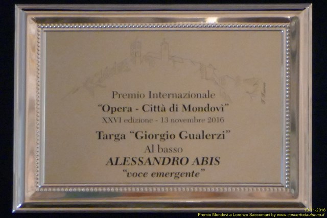 Premio Lirico Mondovi 2016 Saccomani
