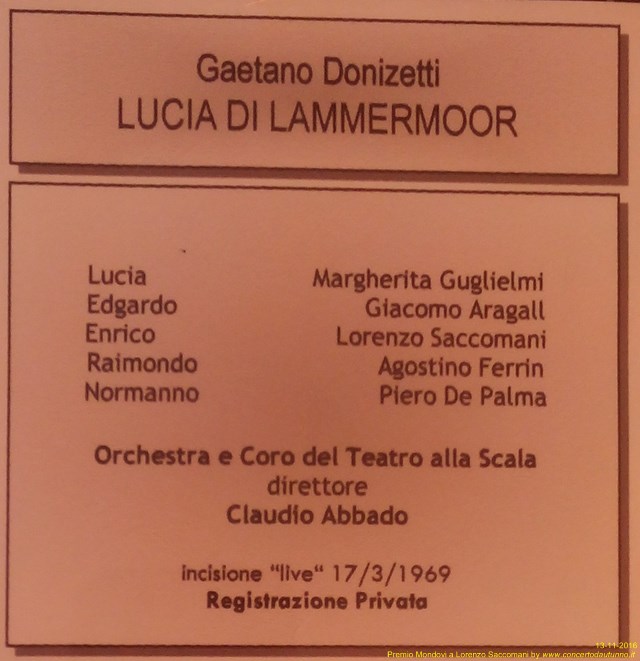 Premio Lirico Mondovi 2016 Saccomani