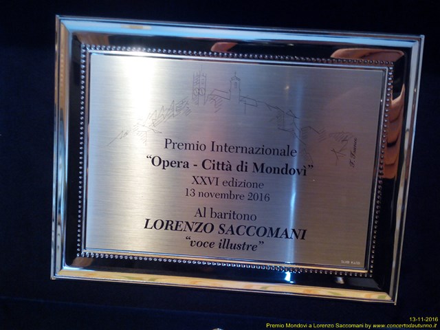 Premio Lirico Mondovi 2016 Saccomani
