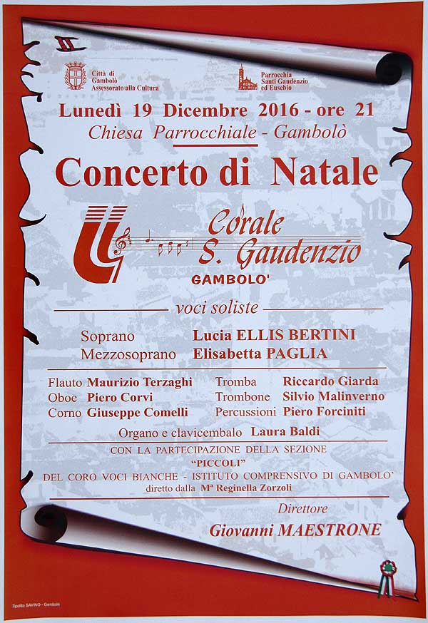Concerto di Natale Corale San Gaudenzio Gambolò