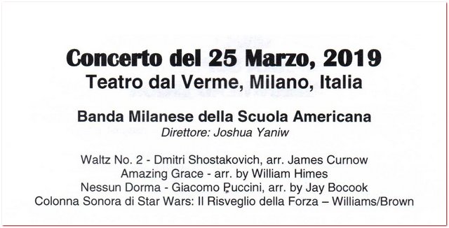 Dal Verme Banda Milanese Scuola Americana