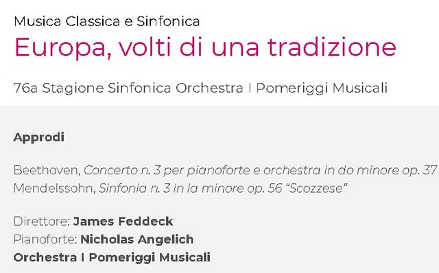 Pomeriggi Musicali, Feddeck, Angelich