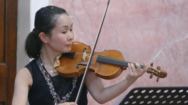 violinista Ayako Matsunaga e il clavicembalista Takashi Watanabe