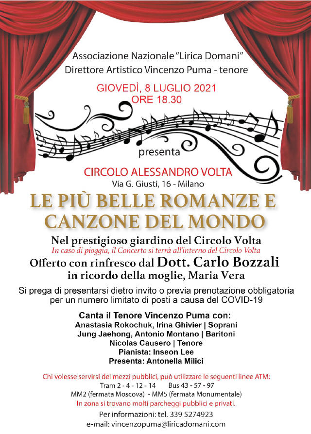 Circolo Volta concerto Lirica Domani