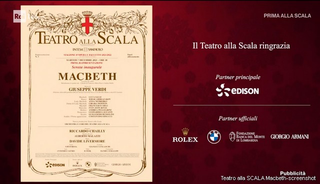 Scala inaugurazione 2021 Macbeth