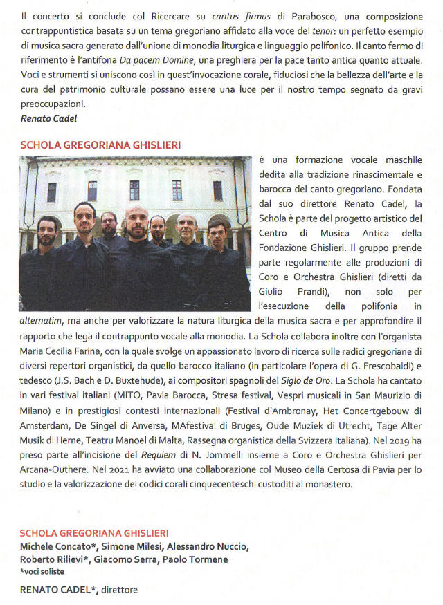 SCHOLA GREGORIANA Ghislieri