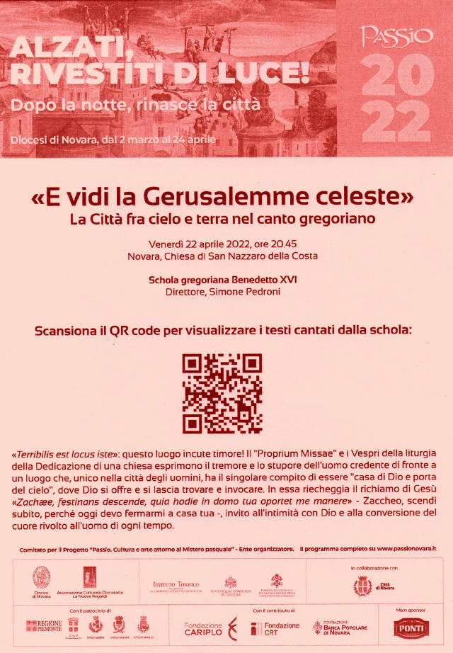 Passio Novara Pedroni Gregoriano