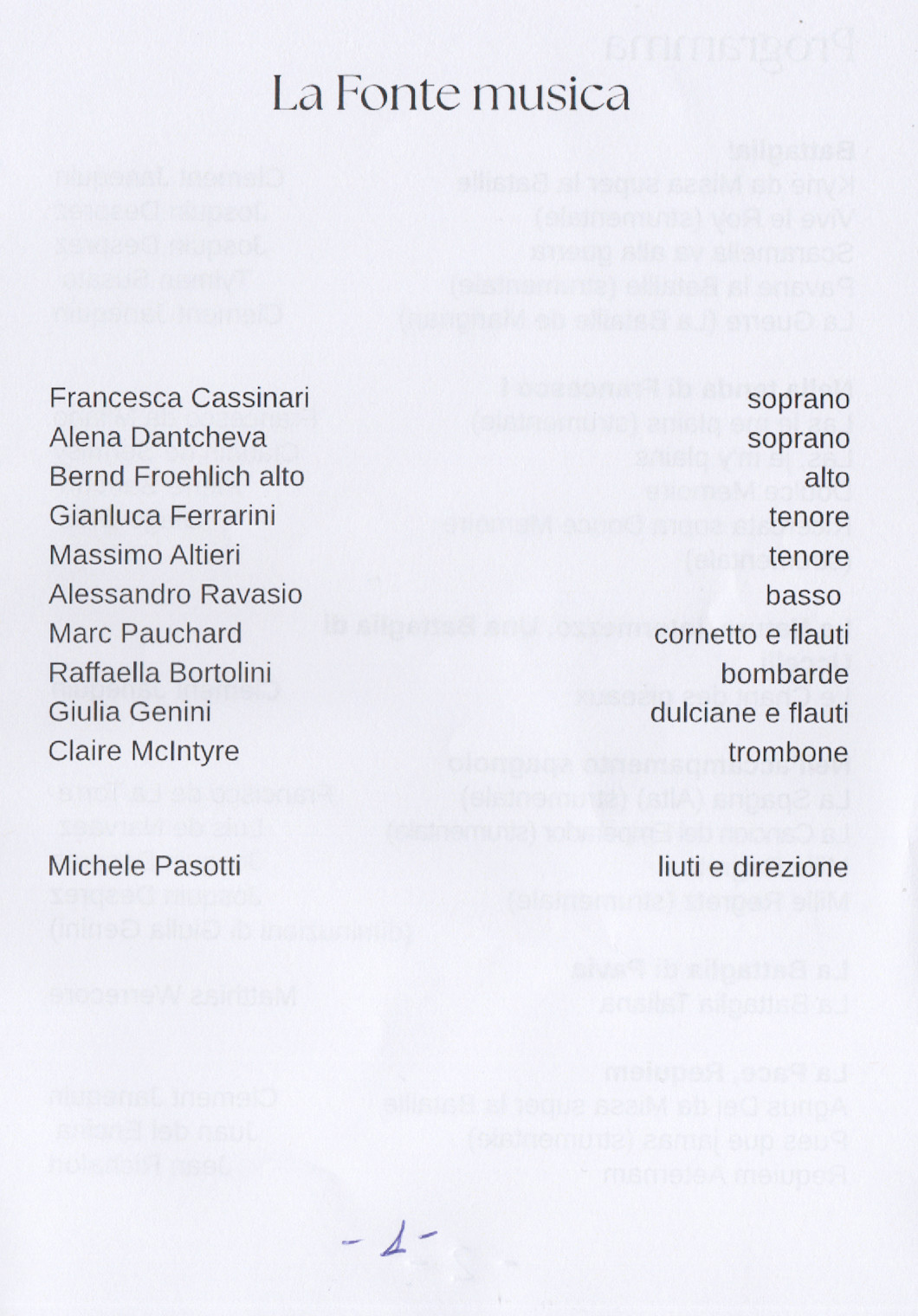 La fonte musica Battaglia di Pavia