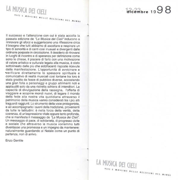 Rassegna 1988 Musica dei Cieli