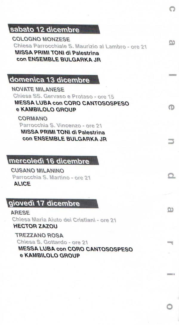 Rassegna 1988 Musica dei Cieli