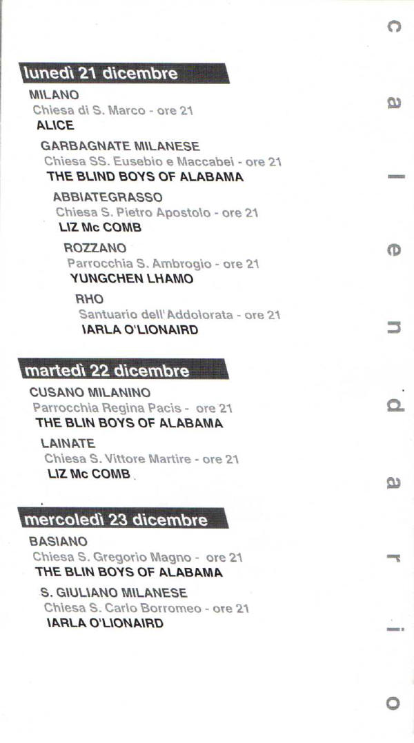Rassegna 1988 Musica dei Cieli