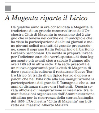 Inaugurazione Teatro Lirixo Magenta 100 anni