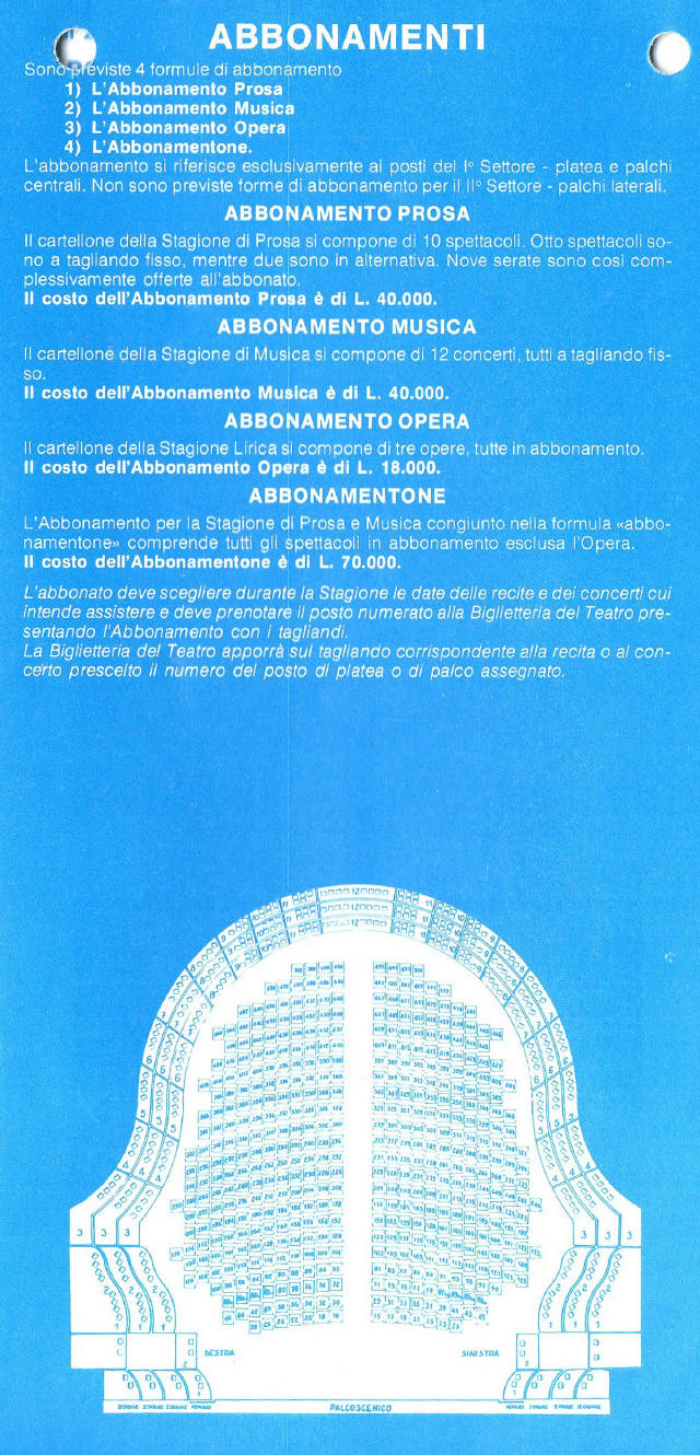 Teatrro Fraschini 1982-1983 stagione