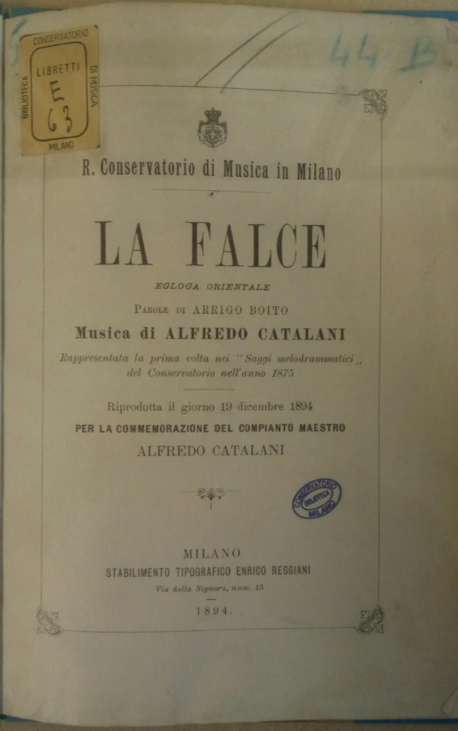 Conservatorio Verdi 150 Boito 